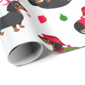Weihnachten-Dackel Weiß Geschenkpapier (Rolleneckpunkt)