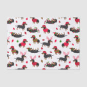 Weihnachten-Dackel Weiß Seidenpapier (Vorderseite)