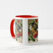 Weihnachten, Dackel Welpen Hund mit Holly Tasse (Vorderseite Links)