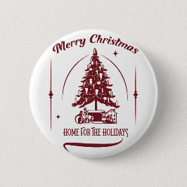 Weihnachten daheim Vintage Design Button