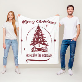 Weihnachten daheim Vintage-Design Fleecedecke
