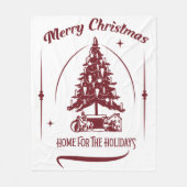 Weihnachten daheim Vintage-Design Fleecedecke (Vorderseite)