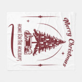 Weihnachten daheim Vintage-Design Fleecedecke (Vorderseite (Horizontal))