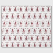 Weihnachten daheim Vintage-Design Geschenkpapier (Flach)