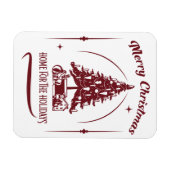Weihnachten daheim Vintage-Design Magnet (Horizontal)