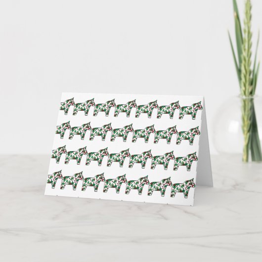 Weihnachten Dala Pferde Dankeskarte (Vorderseite)