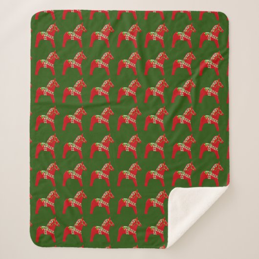 Weihnachten Dala Pferde Sherpadecke (Vorderseite)