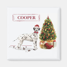 Weihnachten Dalmatiner Hund und Baum Magnet