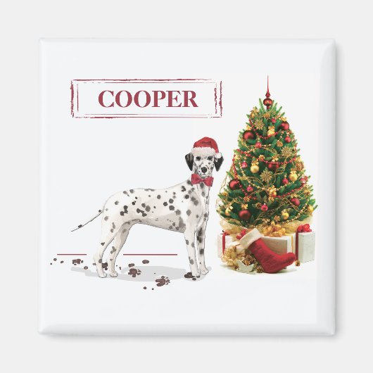 Weihnachten Dalmatiner Hund und Baum Magnet (Vorne)