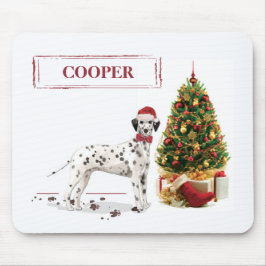 Weihnachten Dalmatiner Hund und Baum Mousepad