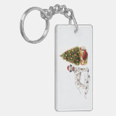 Weihnachten Dalmatiner Hund und Baum Schlüsselanhänger (Vorderseite links)