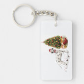 Weihnachten Dalmatiner Hund und Baum Schlüsselanhänger (Vorderseite)