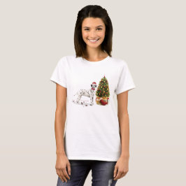 Weihnachten Dalmatiner Hund und Baum T-Shirt