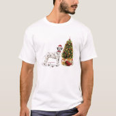 Weihnachten Dalmatiner Hund und Baum T-Shirt (Vorderseite)