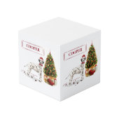 Weihnachten Dalmatiner Hund und Baum Würfel (Rückseite Schrägansicht)