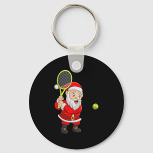 Weihnachten Damen Santa spielt Tennis Xmas lustig Schlüsselanhänger