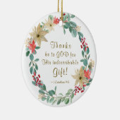 Weihnachten dank Gottes Bibelverse Keramik Ornament (Rechts)