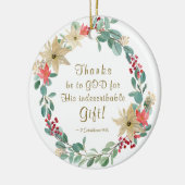Weihnachten dank Gottes Bibelverse Keramik Ornament (Links)