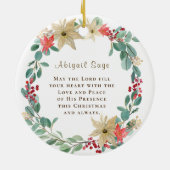 Weihnachten dank Gottes Bibelverse Keramik Ornament (Hinten)