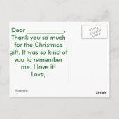 Weihnachten Danke, Du kannst personalisiert sein Postkarte (Rückseite)
