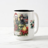 Weihnachten danke für die Feuerwehr Zweifarbige Tasse (VorderseiteRechts)