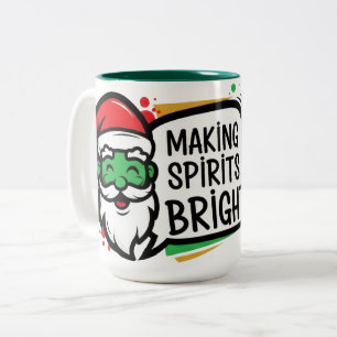 Weihnachten, das die Stimmung aufhellt Zweifarbige Tasse
