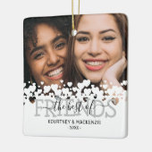 Weihnachten Das Foto der besten Freunde Keramikornament (Links)