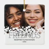 Weihnachten Das Foto der besten Freunde Keramikornament (Rückseite)