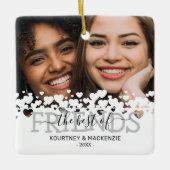 Weihnachten Das Foto der besten Freunde Keramikornament (Vorderseite)