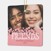 Weihnachten Das Foto der besten Freunde Keramikornament (Links)