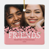 Weihnachten Das Foto der besten Freunde Keramikornament (Rückseite)