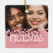 Weihnachten Das Foto der besten Freunde Keramikornament (Vorderseite)