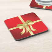 Weihnachten, das mit Goldbogen einwickelt Untersetzer (Linke Seite)