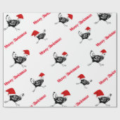 Weihnachten, das Papier-Sankt Hühner einwickelt Geschenkpapier (Flach)