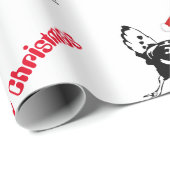 Weihnachten, das Papier-Sankt Hühner einwickelt Geschenkpapier (Rolleneckpunkt)