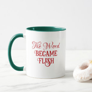 Weihnachten Das Wort Heilige Bibel Verse Grün und Tasse