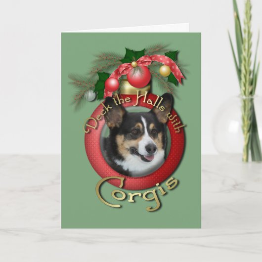 Weihnachten - Deck der Hallen - Corgis (Vorderseite)