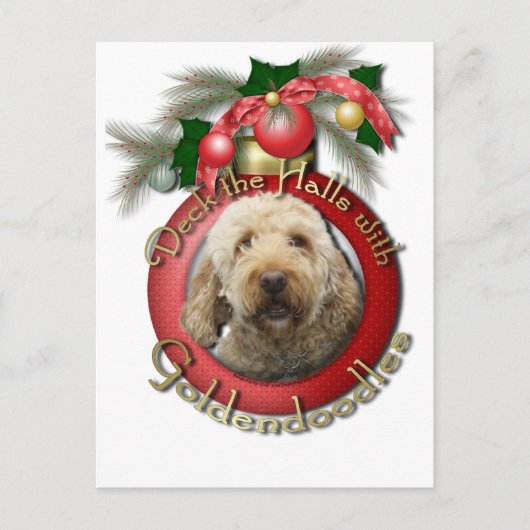 Weihnachten - Deck der Hallen - Goldendoodles (Vorderseite)
