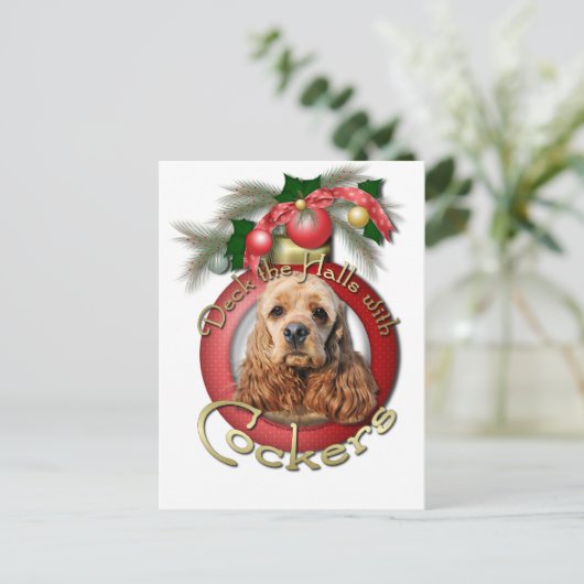 Weihnachten - Deck in den Hallen - Cocker (Stehend Vorderseite)