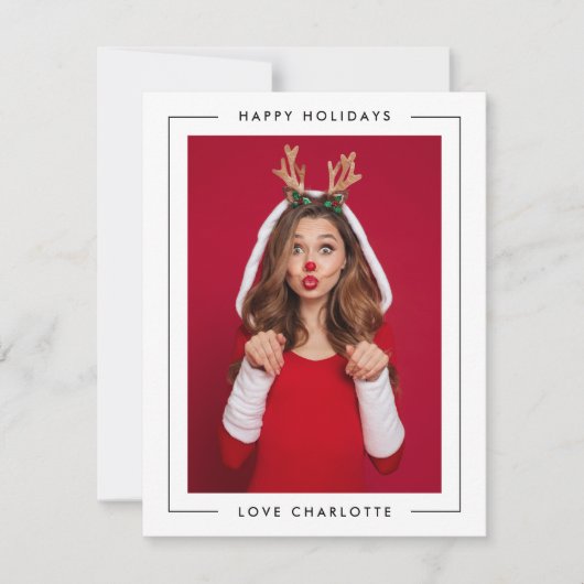 Weihnachten | Deep Red Niedlich Playful Foto (Vorderseite)