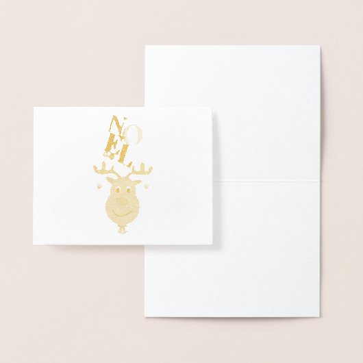 Weihnachten Deer Bells Bauble Rudolf Schneeflocken Folienkarte (Anzeige)