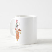 Weihnachten Deer Bells Bauble Rudolf Schneeflocken Kaffeetasse (Vorderseite Links)