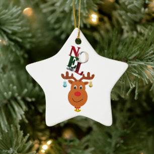 Weihnachten Deer Bells Bauble Rudolf Schneeflocken Keramik Ornament
