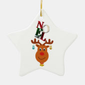 Weihnachten Deer Bells Bauble Rudolf Schneeflocken Keramik Ornament (Vorne)