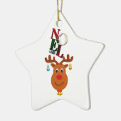 Weihnachten Deer Bells Bauble Rudolf Schneeflocken Keramik Ornament (Links)