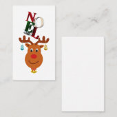 Weihnachten Deer Bells Bauble Rudolf Schneeflocken Mitteilungskarte (Vorne/Hinten)