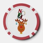 Weihnachten Deer Bells Bauble Rudolf Schneeflocken Pokerchips (Rückseite)