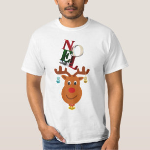 Weihnachten Deer Bells Bauble Rudolf Schneeflocken T-Shirt