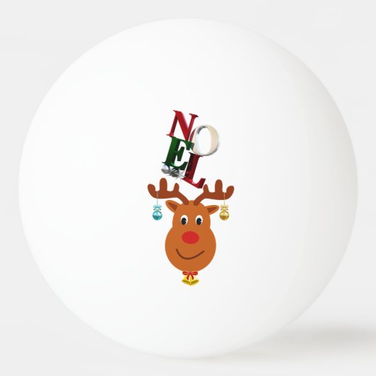 Weihnachten Deer Bells Bauble Rudolf Schneeflocken Tischtennisball (Rückseite)