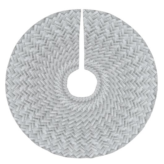 Weihnachten Deko, Silver Grey Geometric Basket Wea Polyester Weihnachtsbaumdecke (Vorderseite)